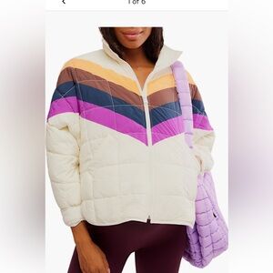 Free People Hutch Packable puffer Pippa jacket chevron Sz S EUC
